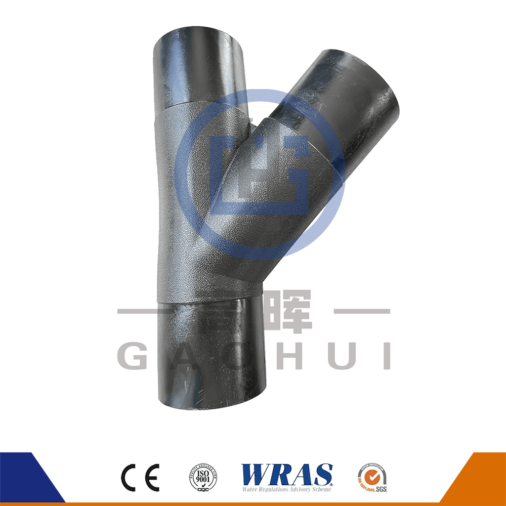 Maagdelijk materiaal van hdpe kont fusion wye tee laterale tee 45 graden tak voor waterpijp