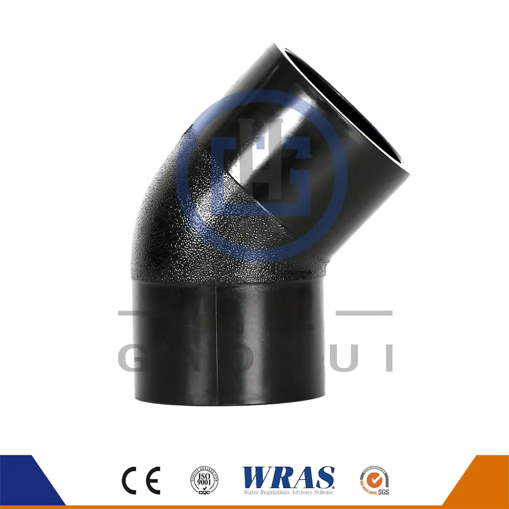 Polyethyleenpijpfitting PE -elleboogbocht 45 ° voor koud water en drainage