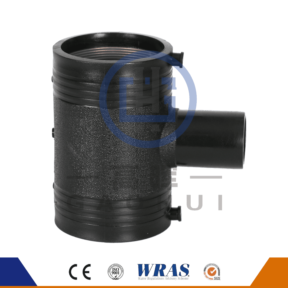 HDPE -gevormde elektro -fusie vermindert het T -T -stuk reductiemiddel voor watervoorziening